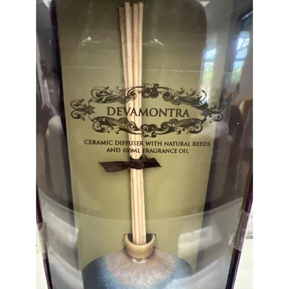 Devamontra Ceramic Diffuser With Natural  Reeds And 100ml Jasmine Fragrance Oil - Picture 2 of 4